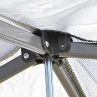 Outsunny Pavillon ca. 3x3m, wasserdicht Stabil Winterfest Pop-up Faltpavillon, UV Schutz, Faltbar Partyzelt, Gartenzelt mit Tasche, Gartenpavillon für Camping Garten, Weiß(m-10)