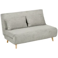HOMCOM Canapea Extensibila cu 2 locuri, Gri(m-11)