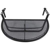 Outsunny Balkonhängetisch Hängetisch Gartentisch höhenverstellbar halbrund Ø30 cm Terrasse Metall Weiß L60 x B45 x H50 cm(m-14)