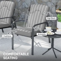 Outsunny Three-Piece Reclining Chair Set - Grey(m-6)