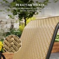 Outsunny Four-Piece Stacking Rattan Garden Seat Set - Khaki(m-6)