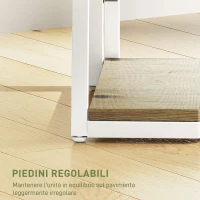 HOMCOM Libreria Angolare a 5 Ripiani con Struttura Pieghevole e Piedini Regolabili, Colore Legno(m-7)