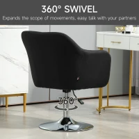 HOMCOM Krzesło obrotowe, regulowany fotel biurowy, lenopodobny poliester, metal, 60 x 60 x 79-91 cm, Szary(m-5)