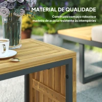 Outsunny Conjunto de Móveis de Jardim Sofás de Exterior em Forma de L com 2 Sofás de 3 Lugares Assento Ajustável e Mesa Bege e Cinza(m-4)