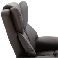 HOMCOM Relaxsessel mit Hocker, 360°drehbarer Fernsehsessel mit Massage, Liegefunktion, Massagesessel mit Seitentasche, Liegesessel, Kunstleder für Wohnzimmer Braun(m-8)