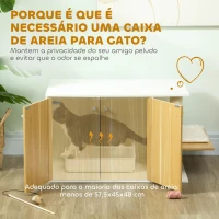PawHut Móvel Caixa de Areia para Gatos 3 em 1 para Gatos com Poste para Arranhar e Centro de Jogos 94x48x50,5 cm Carvalho e Branco(m-6)