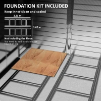 Outsunny Szopa na narzędzia metalowa, odporna na warunki atmosferyczne i rdzę, zamykana, 2,40 x 2,06 x 1,98 m, teka(m-6)