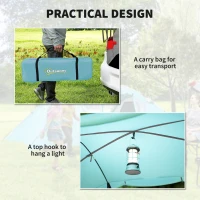 Outsunny 4-6 Man Family Camping Tent w/ 2 Bedrooms and a Living Room, Waterproof Tunnel Tent w/ Sewn In Groundsheet, Doors, Windows, Carry Bag, Blue(m-7)