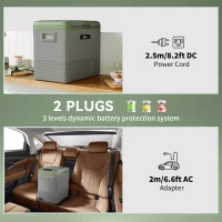 Outsunny 50L Portable Car Refrigerator - Light Green and Grey(m-6)
