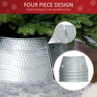 HOMCOM 66cm Hammered Steel Christmas Tree Base Collar(m-6)