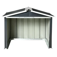 Outsunny Metallschuppen für Rasenmähroboter, rostfrei, 86 x 100 x 63cm, Dunkelgrau(m-11)