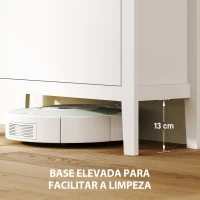 HOMCOM Sapateira para Entrada com 3 Gavetas Prateleiras Ajustáveis e Puxadores em PU para 21 Pares de Sapatos 80x24x131 cm Branco(m-6)