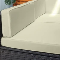 Outsunny Gartenmöbel Set Rattan Sessel Couchtisch 7tlg. mit Kissen Balkon im Freien(m-5)