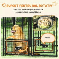 PawHut Casuta in Aer Liber, Lada cu Blocare pentru Animale, Gard din Sarma Sudata de Otel cu Baldachin(m-5)