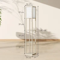 HOMCOM Three-Shelf Standing Lamp - Oak/White(m-3)