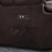 HOMCOM Relaxstoel, Kantelbare Opstastoel, Verstelbaar, met USB-Poort, Zijzak, Voetensteun, Schuim, Donkergrijs(m-9)