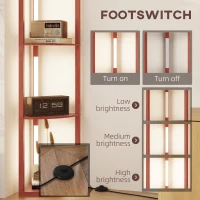 HOMCOM Corner Floor Lamp for Living Room Bedroom with Dimmable Warm White LED Light, Modern Tall Standing Lamp, Brown(m-7)