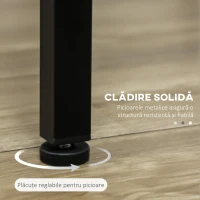 HOMCOM Set Masă de Bar și 4 Scaune cu Suport pentru Picioare, 110x50x89.5 cm, Gri(m-6)