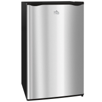 HOMCOM Under Counter Fridge, 91L Small Fridge with Chiller Box, Removable Shelf, Reversible Door, Adjustable Legs, Mini Refrigerator,  Silver Tone