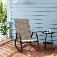 Outsunny Rocking Garden Chair - Light Brown(m-8)