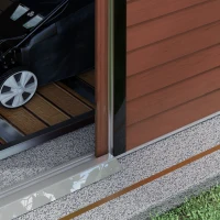 Outsunny Szopa na narzędzia metalowa, odporna na warunki atmosferyczne i rdzę, zamykana, 2,40 x 2,06 x 1,98 m, teka(m-8)