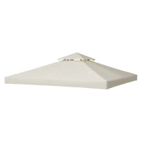 Outsunny Copertura per Gazebo da Giardino Tetto Sostitutivo Anti-UV Impermeabile in Poliestere 3x3m Crema(m-10)
