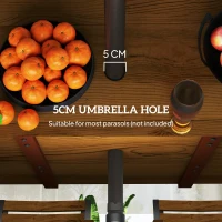 Outsunny Seven-Piece Wood Panel Patio Dining Set - Brown/Black(m-7)