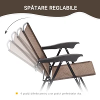Outsunny Set de mobilier pentru gradina cu masa din sticla securizata, maro(m-4)