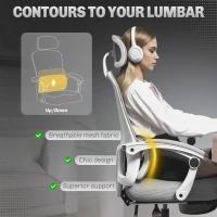 HOMCOM Multi-Adjustable Mesh Back Office Chair - Grey(m-5)