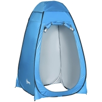Outsunny Pop up Toilettenzelt Mobiles Camping Duschzelt Umkleidezelt mit Innentasche Duschkabine Umkleidekabine Wasserfest Polyester Himmelblau 120 x 120 x 190 cm
