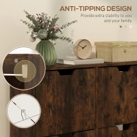 HOMCOM Pantofar cu 4 Sertare Rabatabile pe 2 Niveluri pentru 16 Perechi de Pantofi, 95x26x95 cm, Maro(m-7)