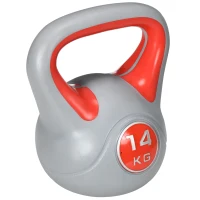 SPORTNOW Kettlebell, 14kg Kettle Bells with Handle for Home Gym Weight Lifting and Strength Training, Red and Grey(m-10)