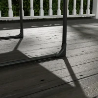 Outsunny Poltrona da Giardino con Cuscino Imbottito, in Acciaio e Poliestere, 62x110x88 cm, Grigia e Nera(m-9)