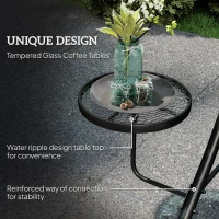 Outsunny Three-Seater Garden Swing, with Adjustable Canopy - Black/Grey(m-5)