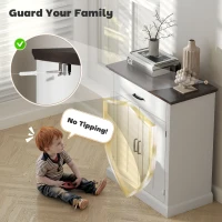 HOMCOM Farmhouse Sideboard with 3 cm Thick Top 2 Barn Doors - White(m-7)