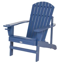 Outsunny Andirondack-Gartenstuhl Gartenstuhl Liegestuhl, verstellbare Rückenlehne, 72B x 94T x 93H cm, Blau(m-14)