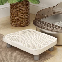 PawHut Stainless Steel Litter Box with Lid, High Wall Sided Enclosure, Pedal, Scoop, Non-Sticky, Anti-Leakage, Easy Cleaning(m-9)