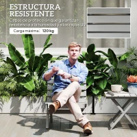 Outsunny Silla de Jardín de Madera con Listones Respaldo Inclinado y Protección Multicapa para Exterior 76x48x78 cm Gris(m-4)