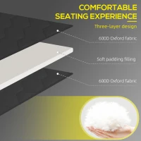 Outsunny Padded Sun Lounger, with Five-Position Reclining Back - Black(m-4)