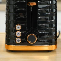 HOMCOM 3000W 1.7L Rapid Boil Kettle & 2 Slice Toaster, Kettle and Toaster Set with 7 Browning Controls and Crumb Tray, Black(m-9)