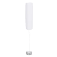 HOMCOM HOMCOM Lámpara de Pie Moderna para Dormitorio Estudio Salón (2 E27 Bombilla) Interruptor de y Bajo Consumo con Base de Acero Inoxidable 120 cm Blanco(m-1)