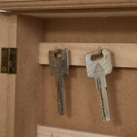 HOMCOM Armario para Llaves con 6 ganchos Estilo vintage Mueble de pared de madera para Llaves 20x6,5x26,5cm Madera(m-7)