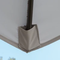 Outsunny Sonnenschirm Ampelschirm Ø2,67 x 2,45 m Kurbelschirm mit Doppeldach Kreuzbasis Stahl Outdoor Sonnenschutz Polyester Stahl Hellgrau(m-11)