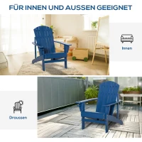 Outsunny Andirondack-Gartenstuhl Gartenstuhl Liegestuhl, verstellbare Rückenlehne, 72B x 94T x 93H cm, Blau(m-7)