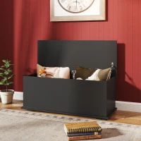 HOMCOM Arcón de Almacenamiento con Tapa Carga Máx. 120 kg para Dormitorio Salón 100x40x40 cm Negro(m-2)
