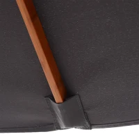 Outsunny Ombrellone da Giardino Inclinabile 2x1.5 m con 6 Stecche e Palo in Legno di Abete, Grigio Scuro(m-9)