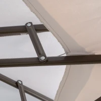 Outsunny Sonnenschirm Ampelschirm Ø2,67 x 2,45 m Kurbelschirm mit Doppeldach Kreuzbasis Stahl Outdoor Sonnenschutz Polyester Stahl Hellgrau(m-10)