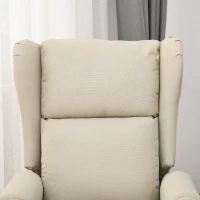 HOMCOM Fauteuil releveur inclinable avec Repose-Pied Fauteuil de Relaxation électrique Ajustable Lin Crème(m-9)