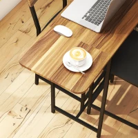 HOMCOM 3-delige Bartafelset, 1 Bartafel, 2 Stoelen, met Wijnrek, Glazenhouder, Open Planken, Voetensteunen, Bruin(m-9)