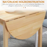 HOMCOM Rozkładany stół jadalniany z drewna sosnowego na 6 osób z opcją opuszczania boków 140 x 70 x 75 cm, Drewno naturalne(m-6)